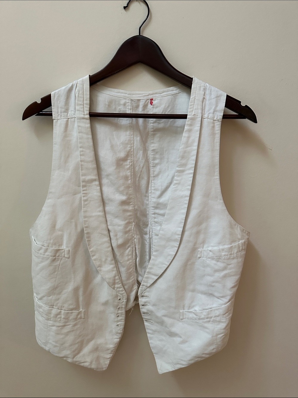Upcycled White Summer Vest - Picture 1 of 7